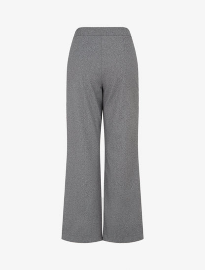 Rechte broek met chevronprint en knopen. - Grijs