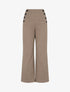 Pantalon à pont droit imprimé chevron - Beige - 1