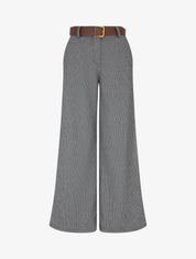 Pantalon ample imprimé pied de poule - Noir/gris - 1