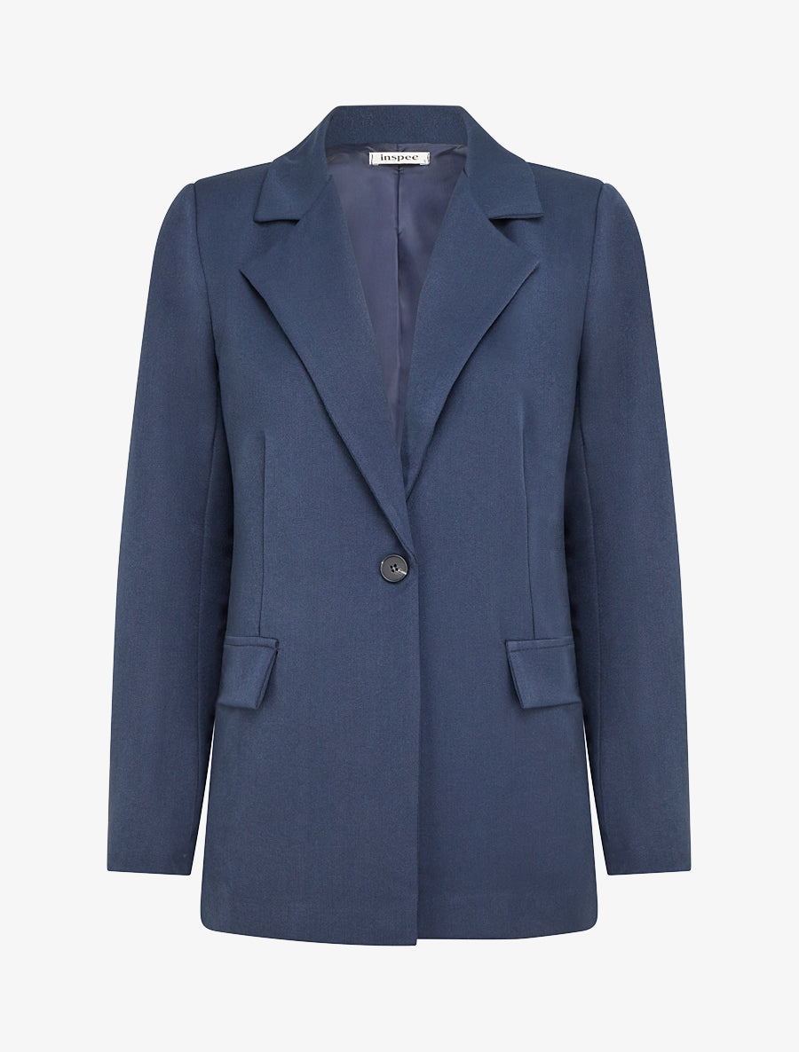 Blazer droit à épaulettes - Marine - 1