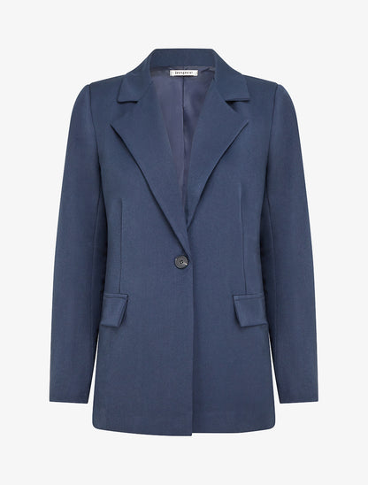 Blazer droit à épaulettes - Marine - 1