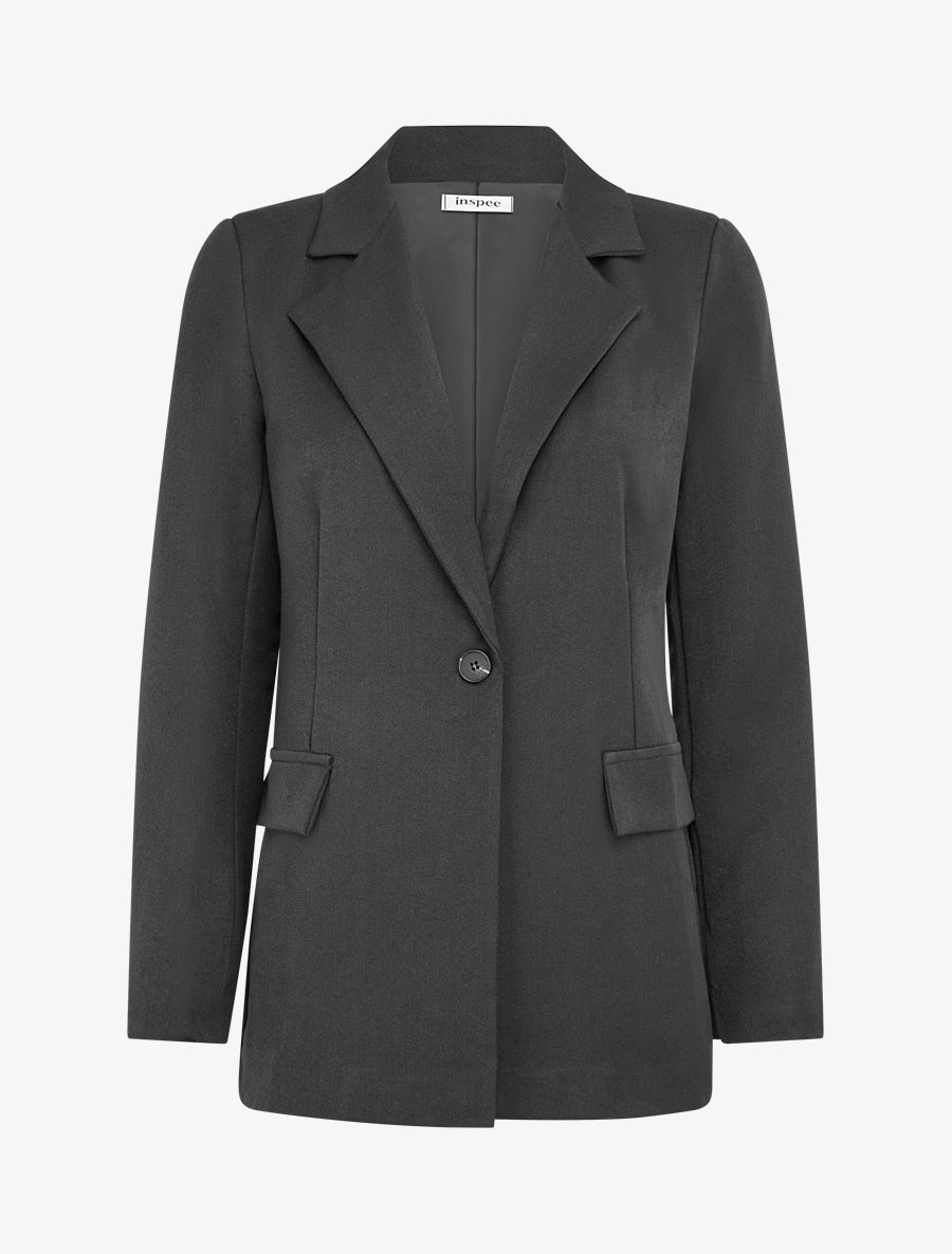 Blazer droit à épaulettes - Noir - 1