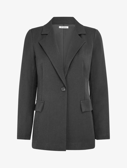 Blazer droit à épaulettes - Noir - 1