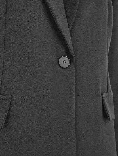 Blazer droit à épaulettes - Noir - 3