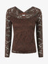 Top uni en dentelle - Marron - 1