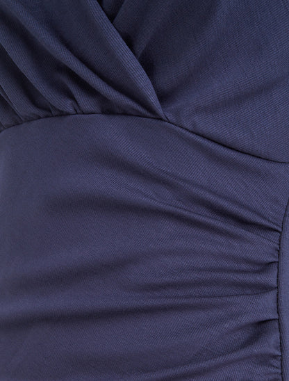 Robe sans manches style portefeuille - Marine - 3