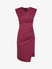 Robe sans manches style portefeuille - Bordeaux - 1