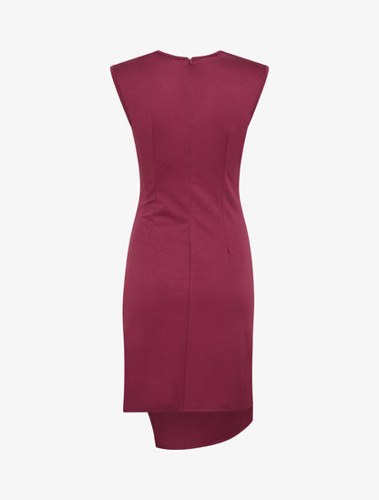 Robe sans manches style portefeuille - Bordeaux - 2