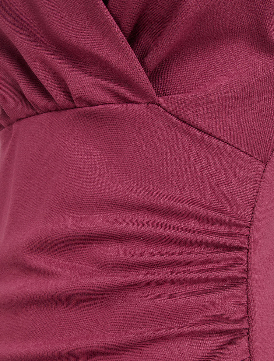 Robe sans manches style portefeuille - Bordeaux - 3