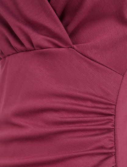 Robe sans manches style portefeuille - Bordeaux - 3