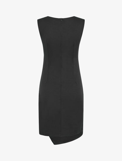 Robe sans manches à col en dentelle - Noir - 2