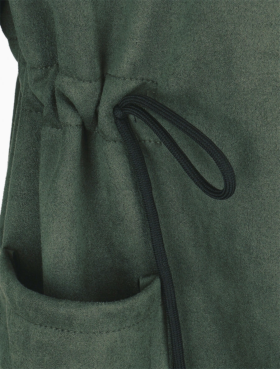 Veste longue en suédine - Vert sapin - 3