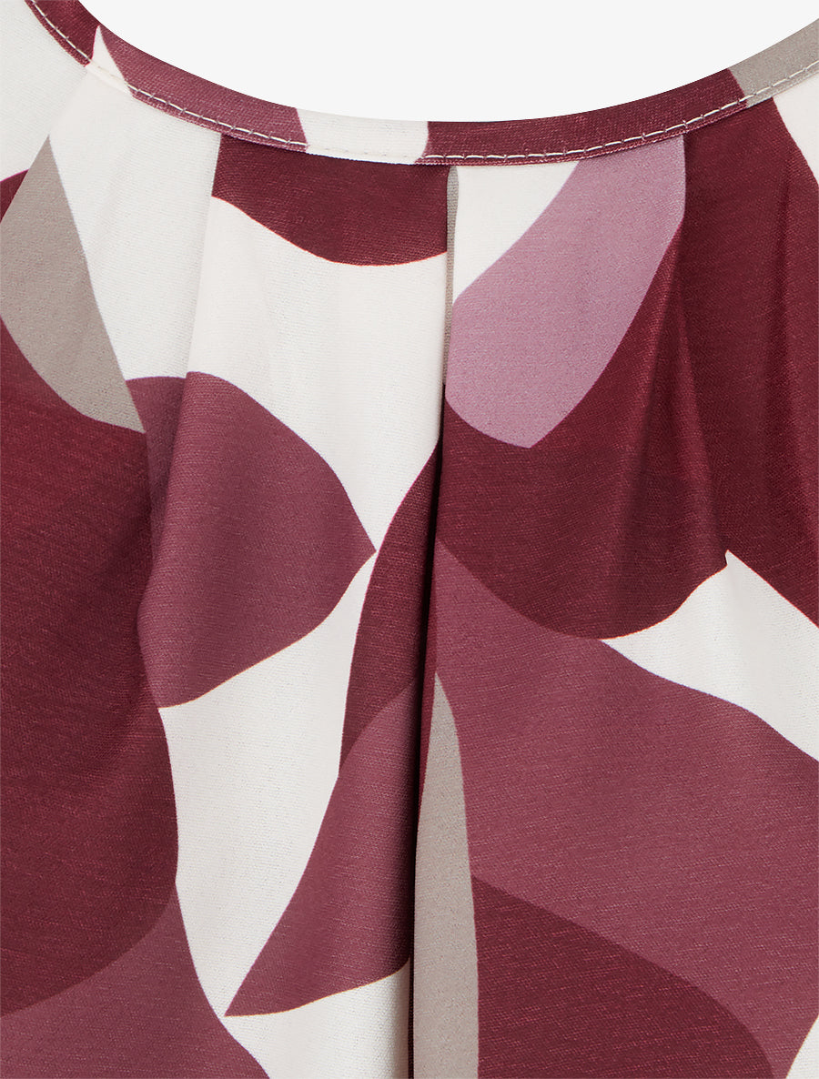 Top imprimé graphique à manches longues - Violet - 3