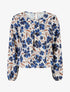 Top imprimé fleuri à manches longues - Marine - 1