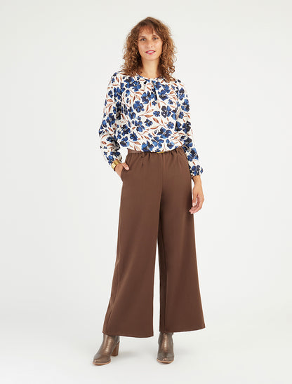 Top imprimé fleuri à manches longues - Marine - 8