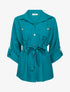 Chemise fluide ceinturée - Bleu canard - 1