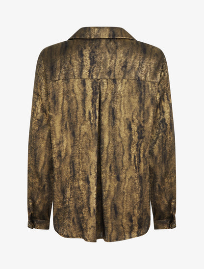 Chemise fluide irisée coupe droite - Or - 2