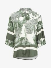 Top ample imprimé arbre - Kaki - 1