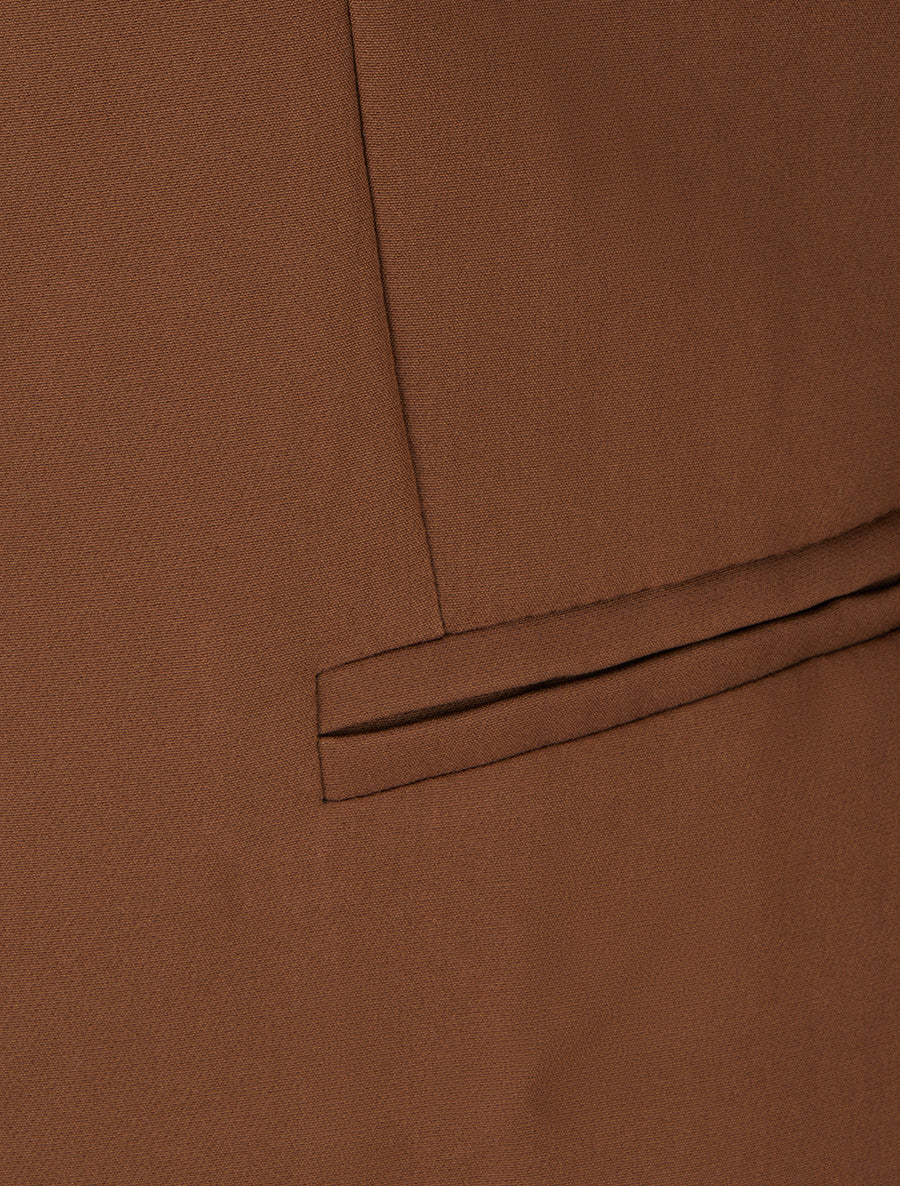 Recht jasje met schoudervullingen - Bruin