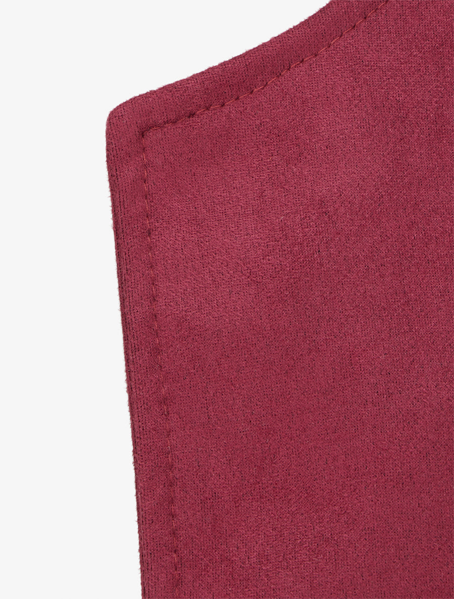 Veste courte ouverte en suédine - Bordeaux - 3