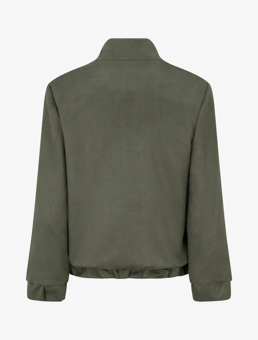 Veste élastiquée en suédine - Kaki - 2