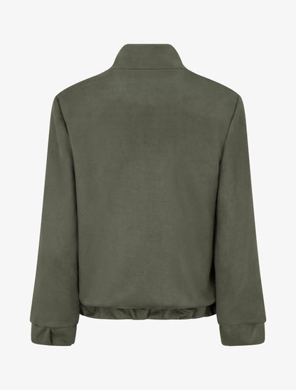 Veste élastiquée en suédine - Kaki - 2