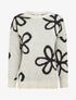 Pull droit à imprimé floral - Blanc cassé - 1