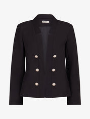 Veste officier à col droit - Noir - 5