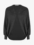 Gilet uni irisé à manches chauves-souris - Noir - 1