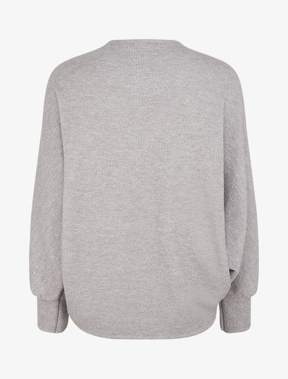 Gilet uni irisé à manches chauves-souris - Gris - 2