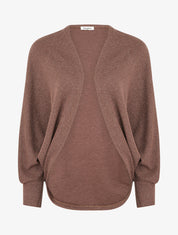 Gilet uni irisé à manches chauves-souris - Marron - 1