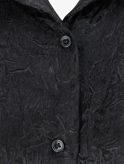 Chemisier irisé à nouer effet froissé - Noir - 3