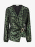 Blouse irisée élastiquée à imprimé coeurs - Kaki - 1