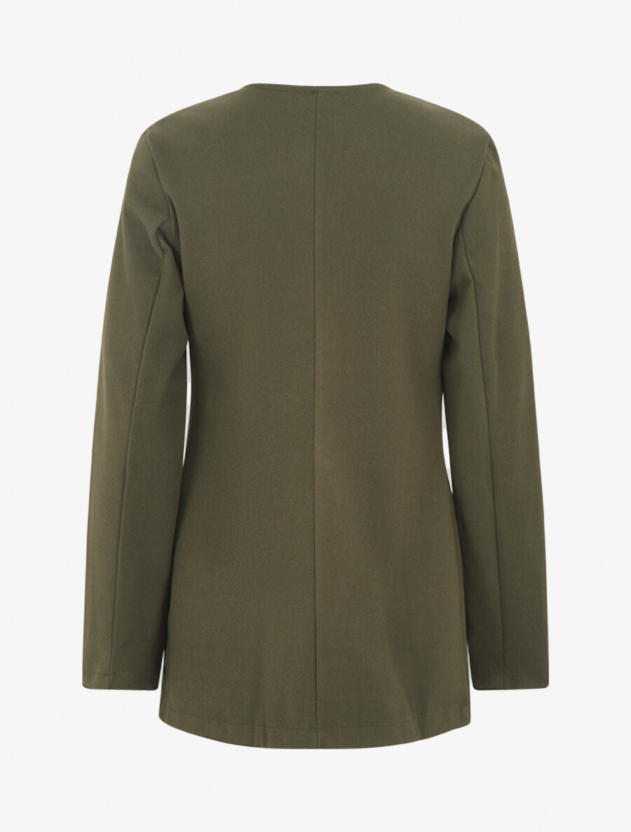 Veste mi-longue à zips - Kaki - 2