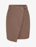 Jupe style portefeuille à oeillet - Marron - 1