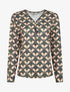 Blouse imprimé fantaisie à col zippée - Vert sapin - 1
