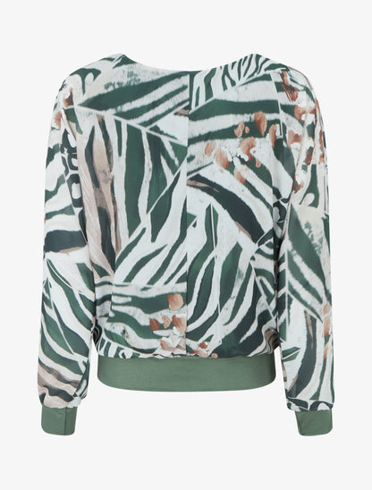 Blouse en voile imprimé animal - Kaki - 2