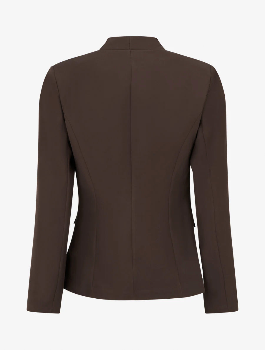 Effen blazer met knopen - Bruin