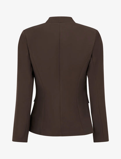Effen blazer met knopen - Bruin