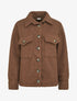 Manteau court effet laine bouclée - Marron - 1
