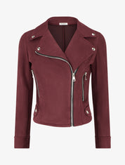 Veste en suédine à fermeture zippée - Prune - 1