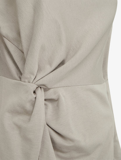 Robe droite effet torsadé à manches longues - Taupe clair - 3