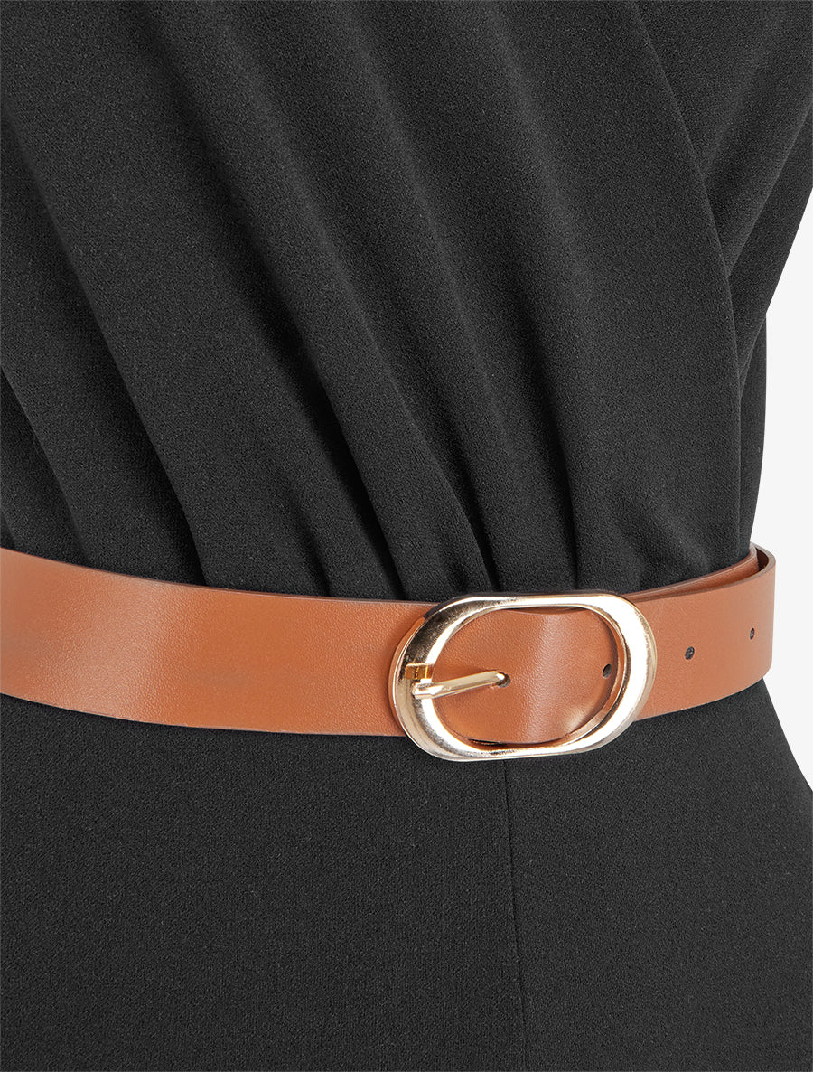 Combinaison unie sans manches - Noir - 3