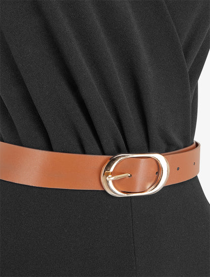 Combinaison unie sans manches - Noir - 3