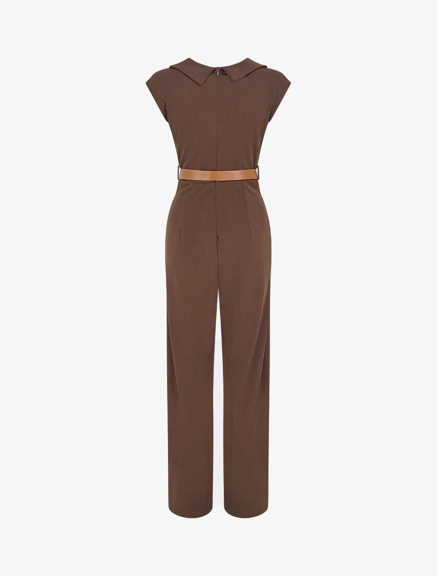 Combinaison unie sans manches - Marron - 2