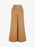 Pantalon ample uni à détail brodé - Camel - 1