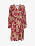 Robe élastiquée imprimé abstrait - Bordeaux - 1