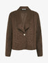 Veste boutonnée à motif léopard - Marron - 1