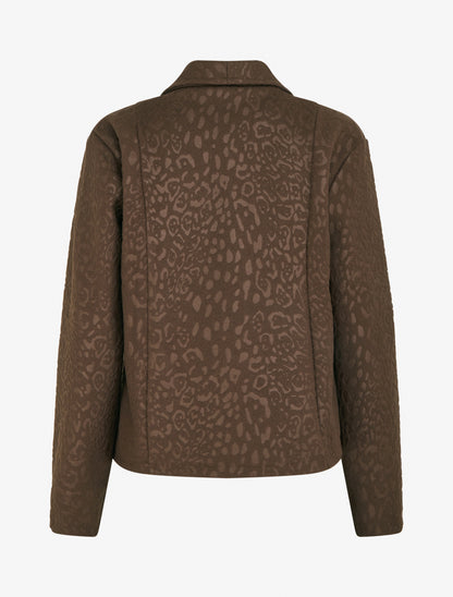 Veste boutonnée à motif léopard - Marron - 2
