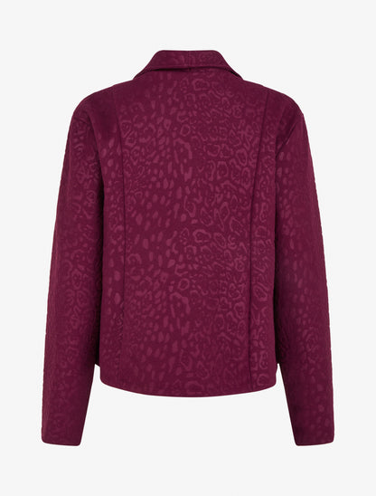Veste boutonnée à motif léopard - Violine - 2